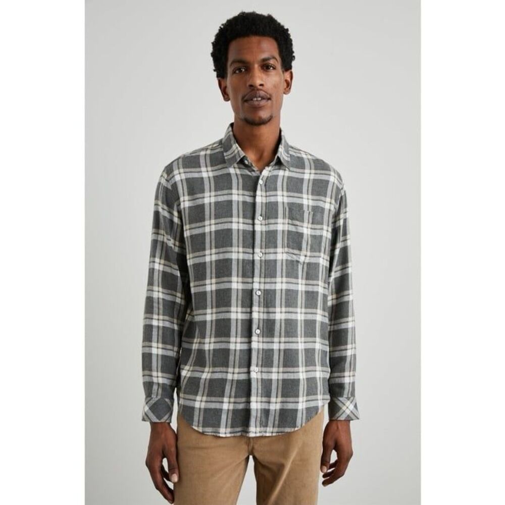 Rails Lennox Shirt in Charcoal Ghurka Melange Size Medium